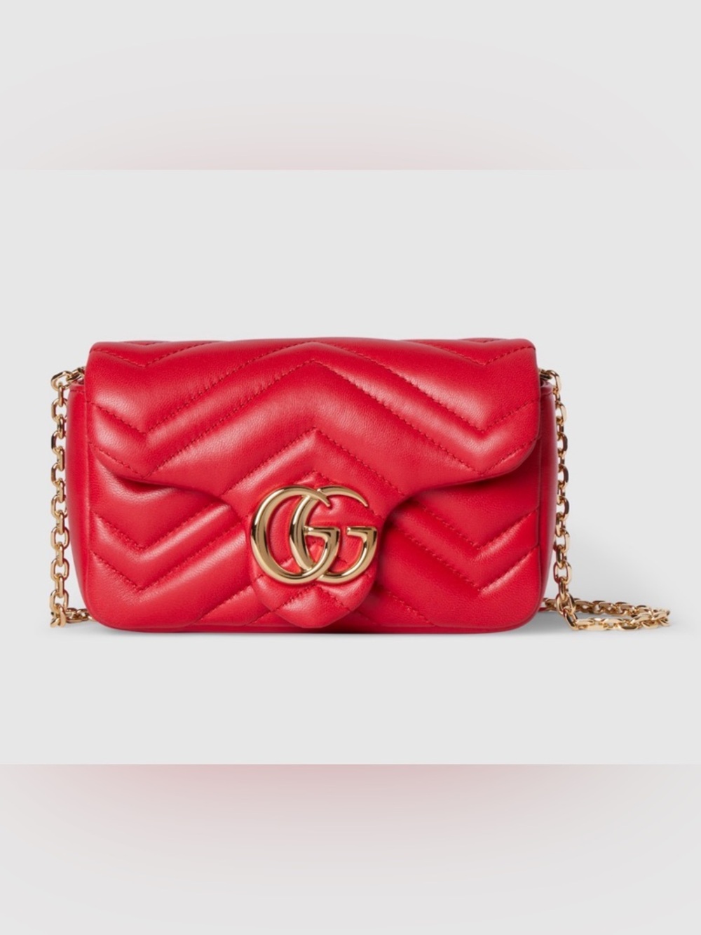 Gucci GG Marmont Mini Leather Crossbody Bag in Red
